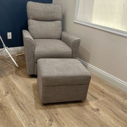 Gray Rocking Chair W/ Ottoman