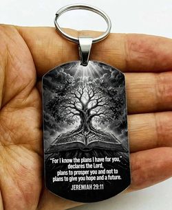 God lord Jesus christ cross stainless keychain art believe trust heaven 🙏