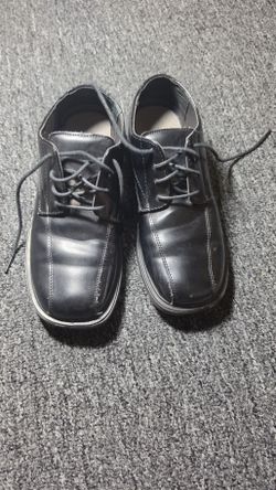 Black Leather Dress Shoes Lace-Up