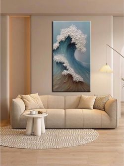 Large Textured Ocean Wave Painting