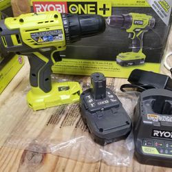 RYOBI 18-Volt ONE+ Lithium-Ion Cordless 1/2 in. Drill/Driver Kit with 1.5 Ah Battery, Charger,