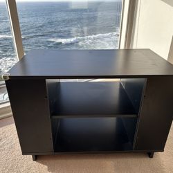 Black TV Table/Stand With Shelves 