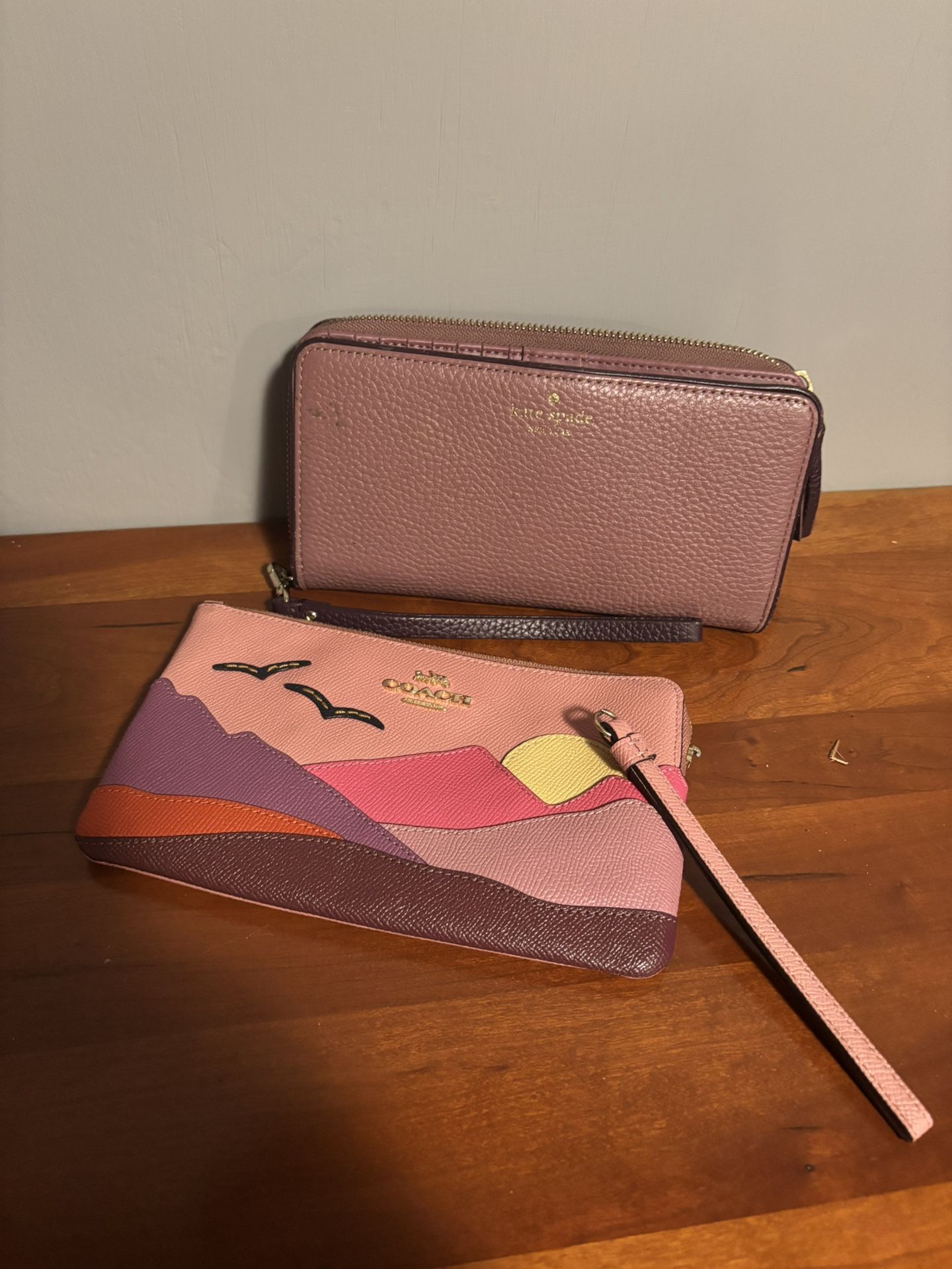 LOW PRICE MOVING- 2 DESIGNER LEATHER WRISTLETS COACH + KATE SPADE