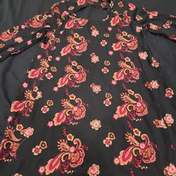 Black floral retro dress