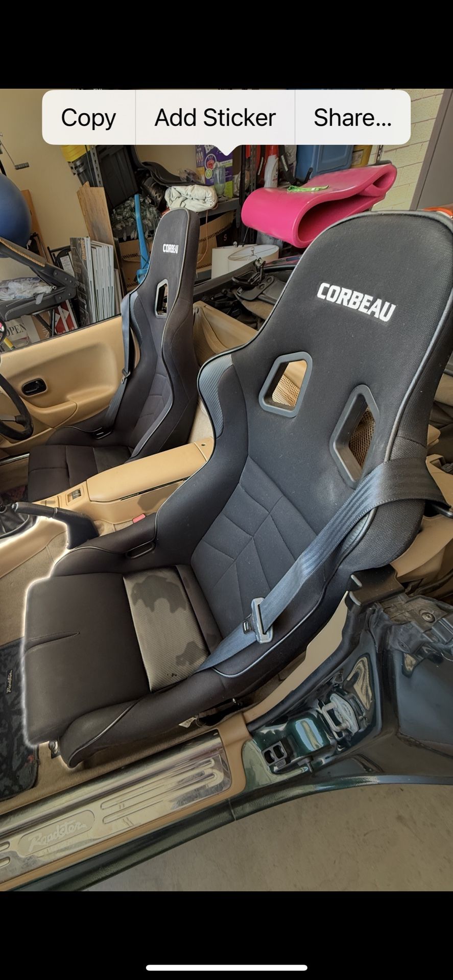 Mazda Miata CORBEAU seat with Lowered Bracket & Slide