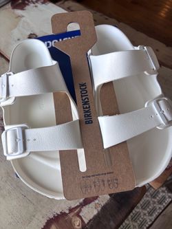 NEW Birkenstock Arizona EVA Sandals, White, Men's 12 (EU 45)