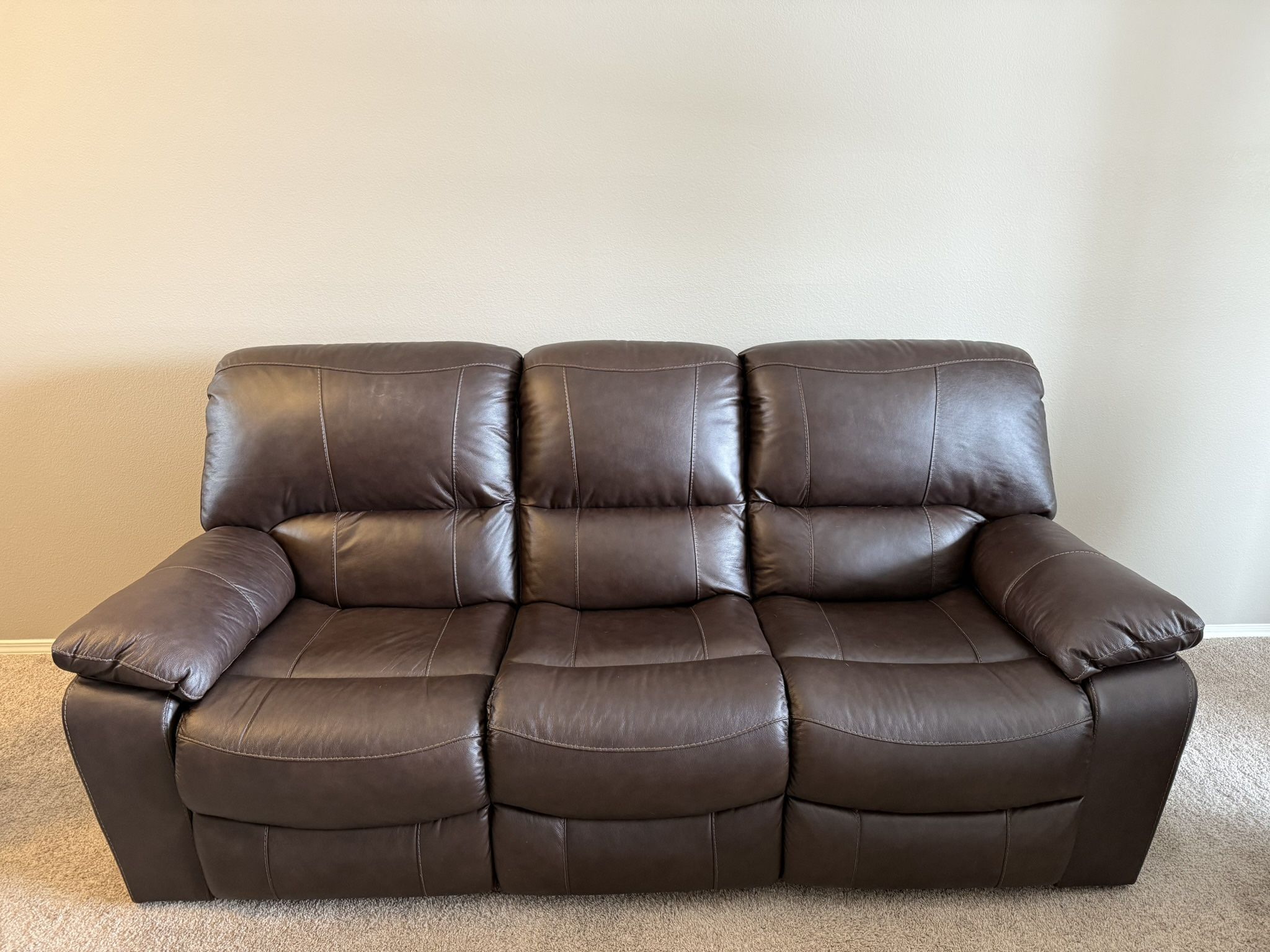 Leather Sofa and Recliner Set