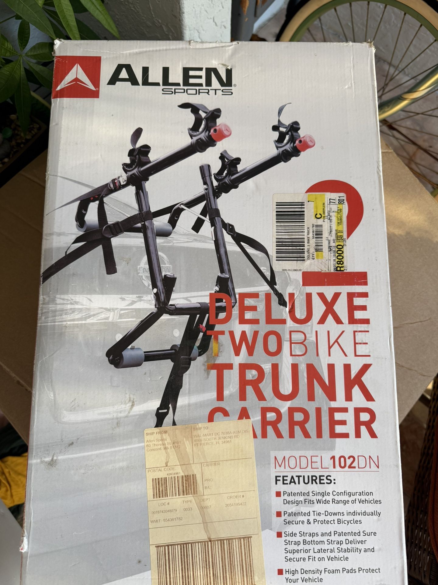 Allen Deluxe Trunk Bike Carrier 2 Bike Rack Trunk/SUV