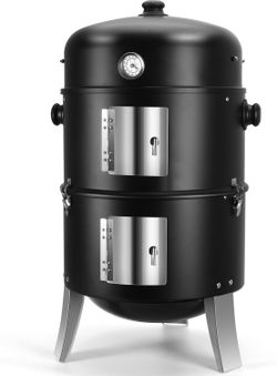 6-in-1 Charcoal Smoker Grill