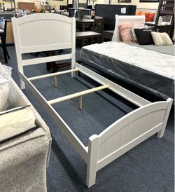 White twin bed frame