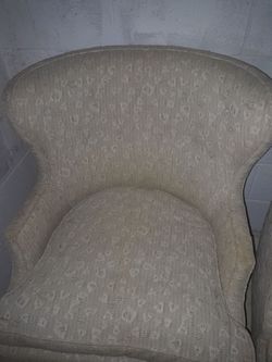 Cream Fabric Upholstered Barrel Chair