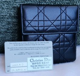 Christian Dior Black Trifold Leather Wallet 