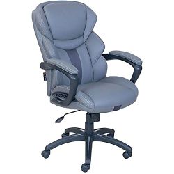 Gray Leather Executive Office Chair