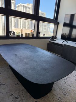 CB2 Black Cast Metal Coffee Table – Modern Designer Piece
