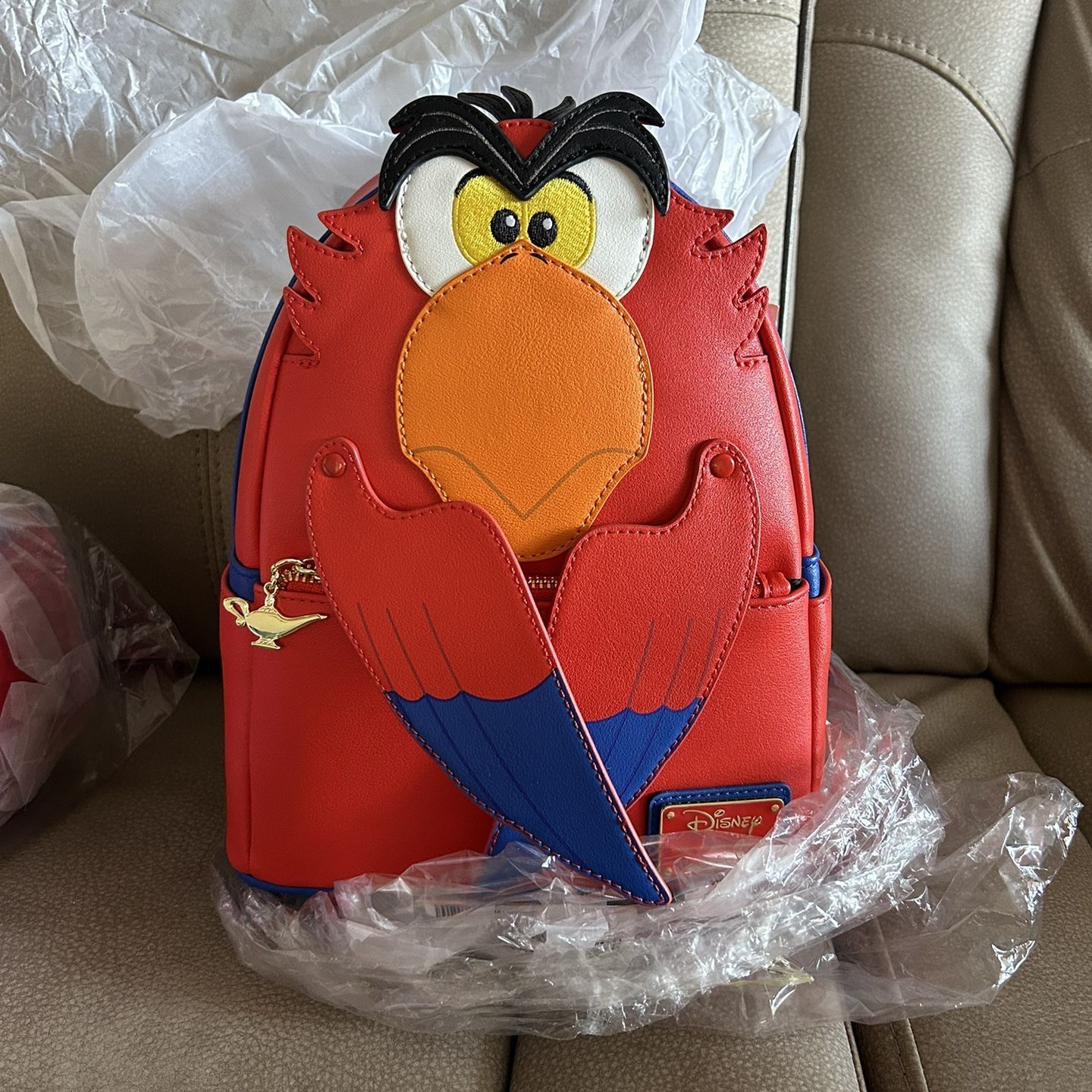 Loungefly Disney Aladdin Iago Bird Character All Over Print Backpack Blue Red 91110-1.jpg main image 3