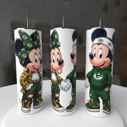Green Bay Packers Football Mickey And Minnie Mouse Tumbler