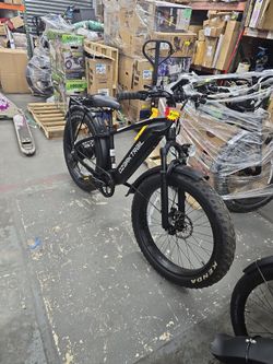 Ozark Trail 26" M.3 Ranger+ Electric Fat Tire Bike, 48V, Class 2, Black, Fits Riders 5'2" - 6'1", Adult, Unisex