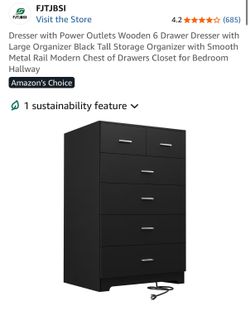 6 Drawer Dresser with Power Outlets