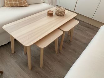 IKEA Lisabo Coffee Table w/ 2 Side Tables