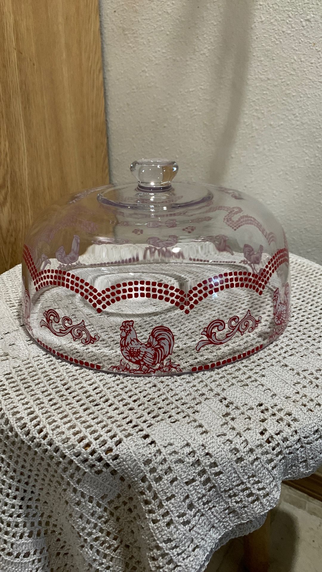 Temptations Rooster Cake Plate Dome Cover Only