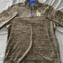 LA Dodgers Menās Half Zip Up Pullover Sweater