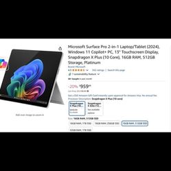 Microsoft surface pro 11 Snapdragon Plus 16GB 256GB
