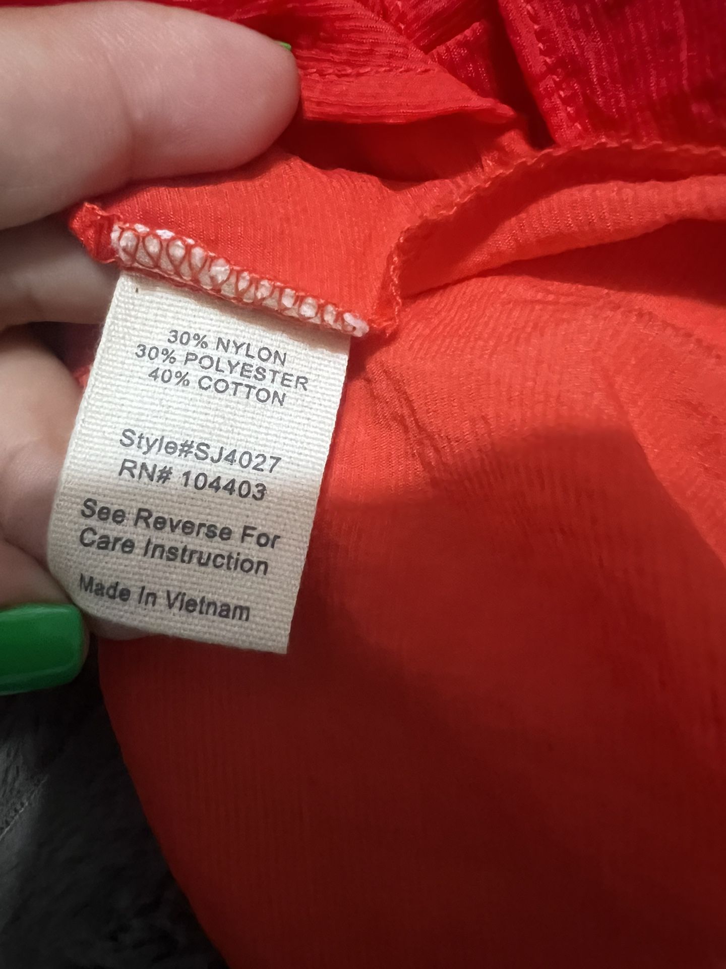 Color Orange Size M