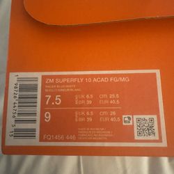 Soccer Brand New Shoe ZM Superfly 10 Acad Size 7.5