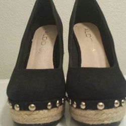 Like New Aldo Canvas Boho Wedge sz5