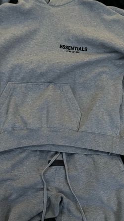 Grey Fear of God Essentials sweatsuit