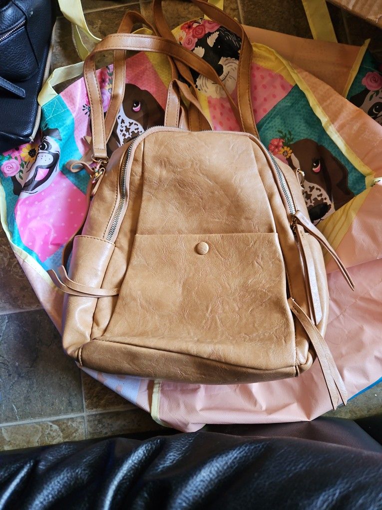 Large Leather Backpack Purse
