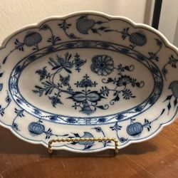Rare German Meissen Blue Onion Serving Platter 
