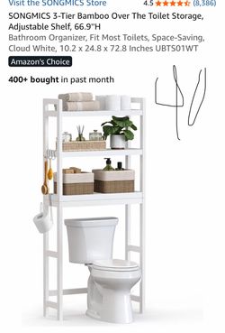 3-Tier Over-The-Toilet Bamboo Storage Shelf
