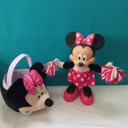 2012 Vintage Cheerleader Minie Mouse doll and basket for Halloween