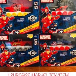Set Of 4 Marvel Rebel Model Trucks+1 Mystery Bonus Marvel Collectible Toy
