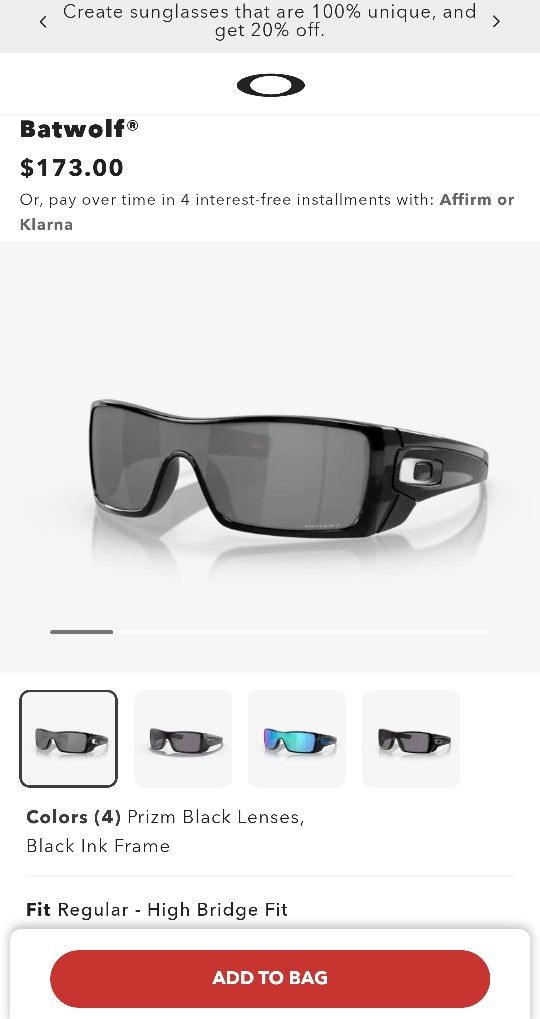 Brand New OAKLEY Batwolf Glasses Made In USA