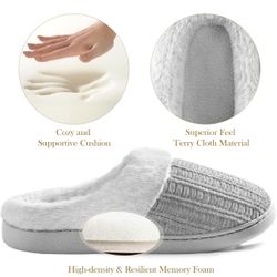 shoeslocker Slippers for Women Memory Foam Fuzzy House Slippers Bedroom Non-slip Warm Fluffy Plush Womens Slippers