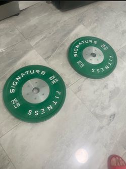 Cash only no Zelle new 25lb pair of competition Olympic weights plates total 50lb check my page for more gym items bumper plates