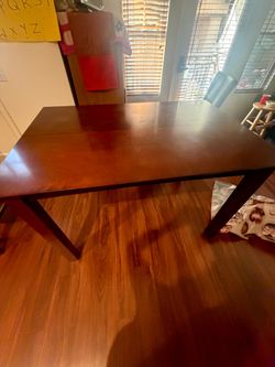 Dark Wood Rectangular Dining Table