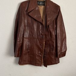Leather Jacket Size 40 Brown 