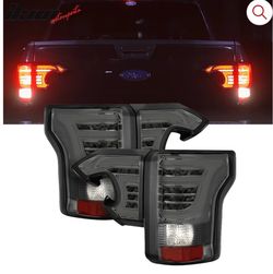 4PCS 2015 2016 2017 Ford F-150 LED Smoke Lens Sequential Tail Lights brake lamp
