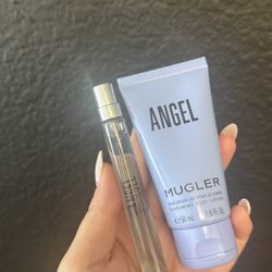 Mugler Angel women’s fragrance travel size  (EDP) & Body lotion 
