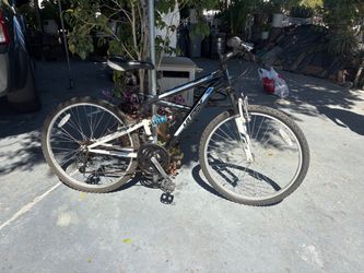 Blue and black Huffy bicycle