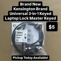 Brand New Kensington Brand Universal 3-In-1 Keyed Laptop Lock Master Keyed (1 Available)