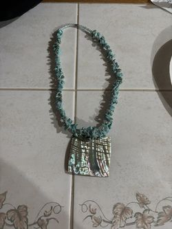 Larimar and albalone necklace