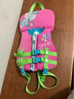 Speedo Infant USCG Approved Type III PFD Life Jacket Pink/Green Butterfly 1724