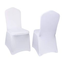 White spandex chair covers
