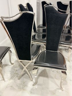 Chintaly - Nadia Contemporary High-Back Side Chair in Black microfiber Fabric