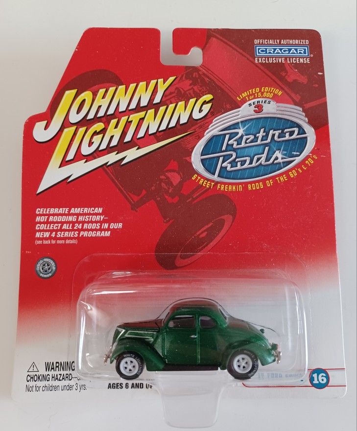 2002 Johnny Lightning Retro Rods White Lightning 37 Ford Coupe