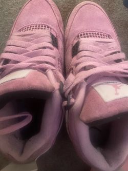 Jordan 4  Pink Suede High-Top Sneakers